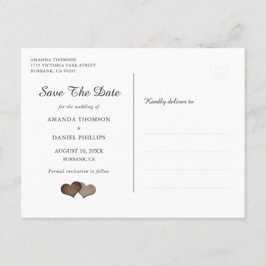 ブルゴーニュ赤面結婚フローラの写真Save The Date 案内ポストカード (裏面)