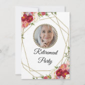 ブルゴーニュ赤面花写真定年パーティー 招待状 (裏面)