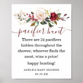 ブルゴーニュ赤面金ゴールドフローラおしゃぶり狩り標識 ポスター (正面)