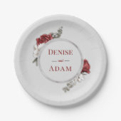 ブルゴーニュ赤面&ホワイトローゼスシルバーフォイル ペーパープレート (正面)