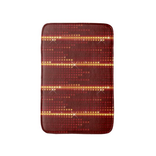 ブルゴーニュ赤黄色水玉模様行列 バスマット (正面縦)