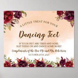 ブルゴーニュ踊り足結婚ビーチサンダルの徴候 ポスター