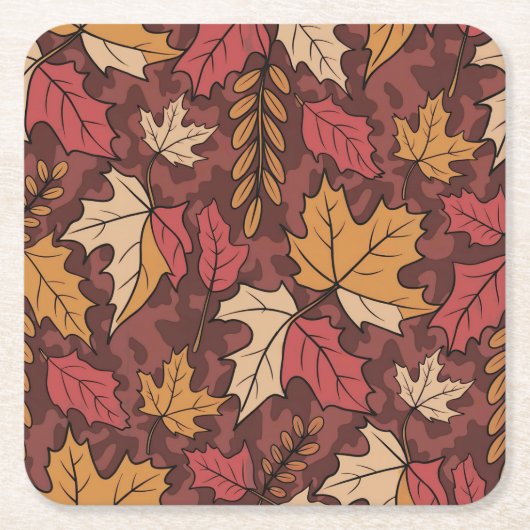 ブルゴーニュ迷彩柄離れズコースターセット スクエアペーパーコースター (正面)