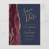 ブルゴーニュ金ゴールドアガテ海軍ブルー日付を保存 案内ポストカード (正面)