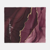 ブルゴーニュ金ゴールドアゲイト金ゴールドモノグラム フリースブランケット (正面(横))