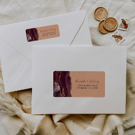 ブルゴーニュ金ゴールドアゲテ結婚ピーチ差出人住所 ラベル