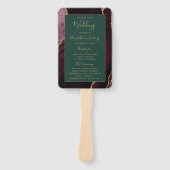 ブルゴーニュ金ゴールドアゲートグリーン結婚式 プログラム ハンドファン (正面)