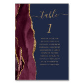 ブルゴーニュ金ゴールドアゲートネイビーブルー結婚ズ テーブルナンバー (正面)