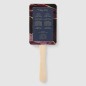 ブルゴーニュ金ゴールドアゲートネイビーブルー結婚式 プログラム ハンドファン (裏面)