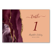 ブルゴーニュ金ゴールドアゲートピーチ結婚ズ テーブルナンバー (裏面)