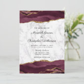 ブルゴーニュ金ゴールドアゲートマーブル結婚ズ 招待状 (スタンド正面)