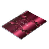 ブルゴーニュ金ゴールドアゲート大理石名文字 ノートブック (左側)