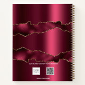 ブルゴーニュ金ゴールドアゲート大理石名文字 ノートブック (裏面)