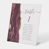 ブルゴーニュ金ゴールドアゲート結婚ト赤面のテーブル番号 台座サイン (正面)