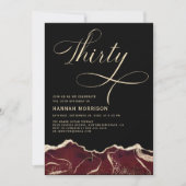 ブルゴーニュ金ゴールドアゲート30th30th誕生日パーティー 招待状 (正面)