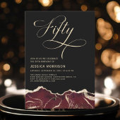 ブルゴーニュ金ゴールドアゲート50th50誕生日パーティー 招待状
