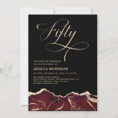 ブルゴーニュ金ゴールドアゲート50th50誕生日パーティー 招待状 (正面)