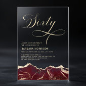 ブルゴーニュ金ゴールドアゲート60th60バースデーパーティー アクリル招待状