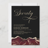 ブルゴーニュ金ゴールドアゲート70th70th誕生日パーティー 招待状 (正面)