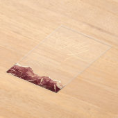 ブルゴーニュ金ゴールドアゲート80th80誕生日パーティー アクリル招待状 (レイダウン)