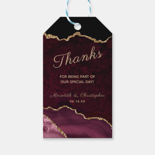 ブルゴーニュ金ゴールドアゲー感謝していトゲー結婚デ ギフトタグ (正面)