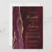 ブルゴーニュ金ゴールドアゲ結婚ート 招待状 (正面)