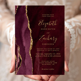 ブルゴーニュ金ゴールドアゲ結婚ート 招待状