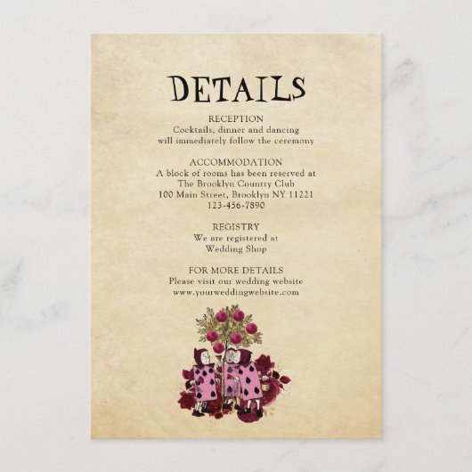 ブルゴーニュ金ゴールドアリス結婚inワンダーランド詳細 エンクロージャーカード (正面)