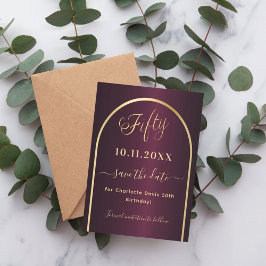 ブルゴーニュ金ゴールドアーチ50歳の誕生日 セーブザデート