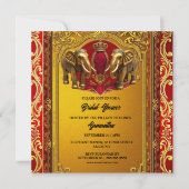ブルゴーニュ金ゴールドインディアンゾウ王室のブライダルシャワー シーズンカード (正面)