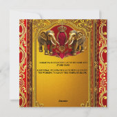 ブルゴーニュ金ゴールドインディアンゾウ王室のブライダルシャワー シーズンカード (裏面)