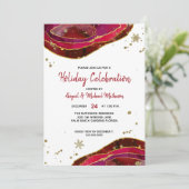 ブルゴーニュ金ゴールドウォーターカラーゲードアゲートホリデーパーティー 招待状 (スタンド正面)