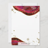 ブルゴーニュ金ゴールドウォーターカラーゲードアゲートホリデーパーティー 招待状 (裏面)