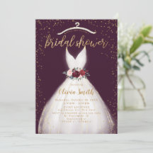 ブルゴーニュ金ゴールドエレガントなウェディングドレスブライダルシャワー