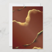 ブルゴーニュ金ゴールドエレガント🌿インクイ抽象芸術結婚ズ 招待状 (裏面)