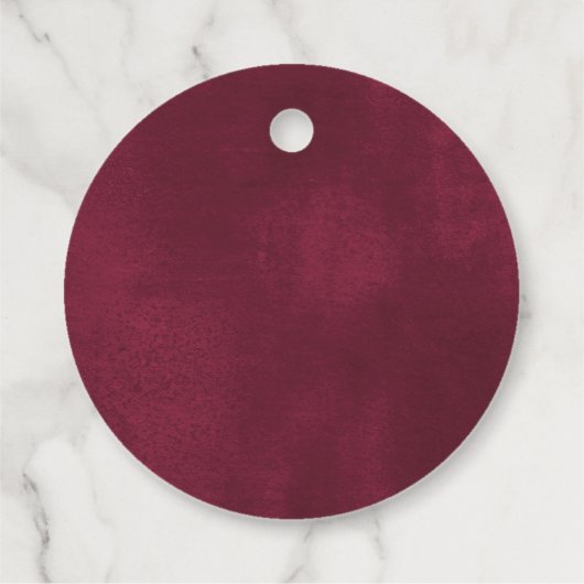 ブルゴーニュ金ゴールドエレガントクリスマスフローラ フェイバータグ (裏面)