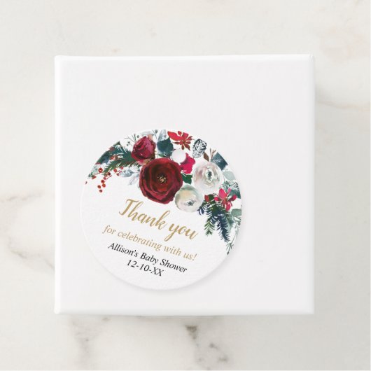 ブルゴーニュ金ゴールドエレガントクリスマスフローラ フェイバータグ (インサイチュ)