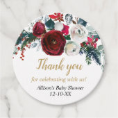 ブルゴーニュ金ゴールドエレガントクリスマスフローラ フェイバータグ (正面)