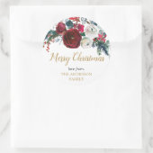 ブルゴーニュ金ゴールドエレガントクリスマスフローラ ラウンドシール (バッグ)