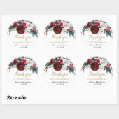 ブルゴーニュ金ゴールドエレガントクリスマスフローラ ラウンドシール (シート)