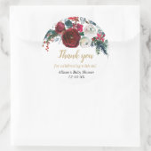 ブルゴーニュ金ゴールドエレガントクリスマスフローラ ラウンドシール (バッグ)