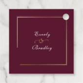 ブルゴーニュ金ゴールドエレガントフローラ結婚ズ・サンキュー フェイバータグ (裏面)