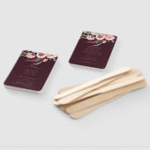 ブルゴーニュ金ゴールドエレガント-フローラルクース結婚式プログラム ハンドファン (組立なし)