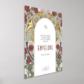 ブルゴーニュ金ゴールドエンベロープサインヴィンテージ結婚式のサイン 箔ポスター (レイダウン)