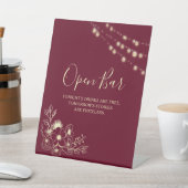 ブルゴーニュ金ゴールドオープン結婚バーのサイン 台座サイン (インサイチュ)