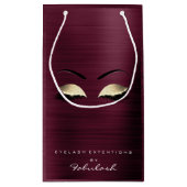 ブルゴーニュ金ゴールドグラムグリッターメイクアップラッシュズ美しい スモールペーパーバッグ (裏面)