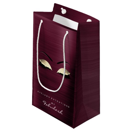 ブルゴーニュ金ゴールドグラムグリッターメイクアップラッシュズ美しい スモールペーパーバッグ (正面アングル)