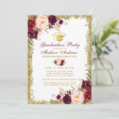 ブルゴーニュ金ゴールドグラードパーティー招待状 – フォトバック 招待状 (スタンド正面)