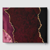 ブルゴーニュ金ゴールドグリッターアゲ結婚ート ゲストブック (裏面)