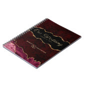 ブルゴーニュ金ゴールドグリッターアゲ結婚ート ノートブック (左側)